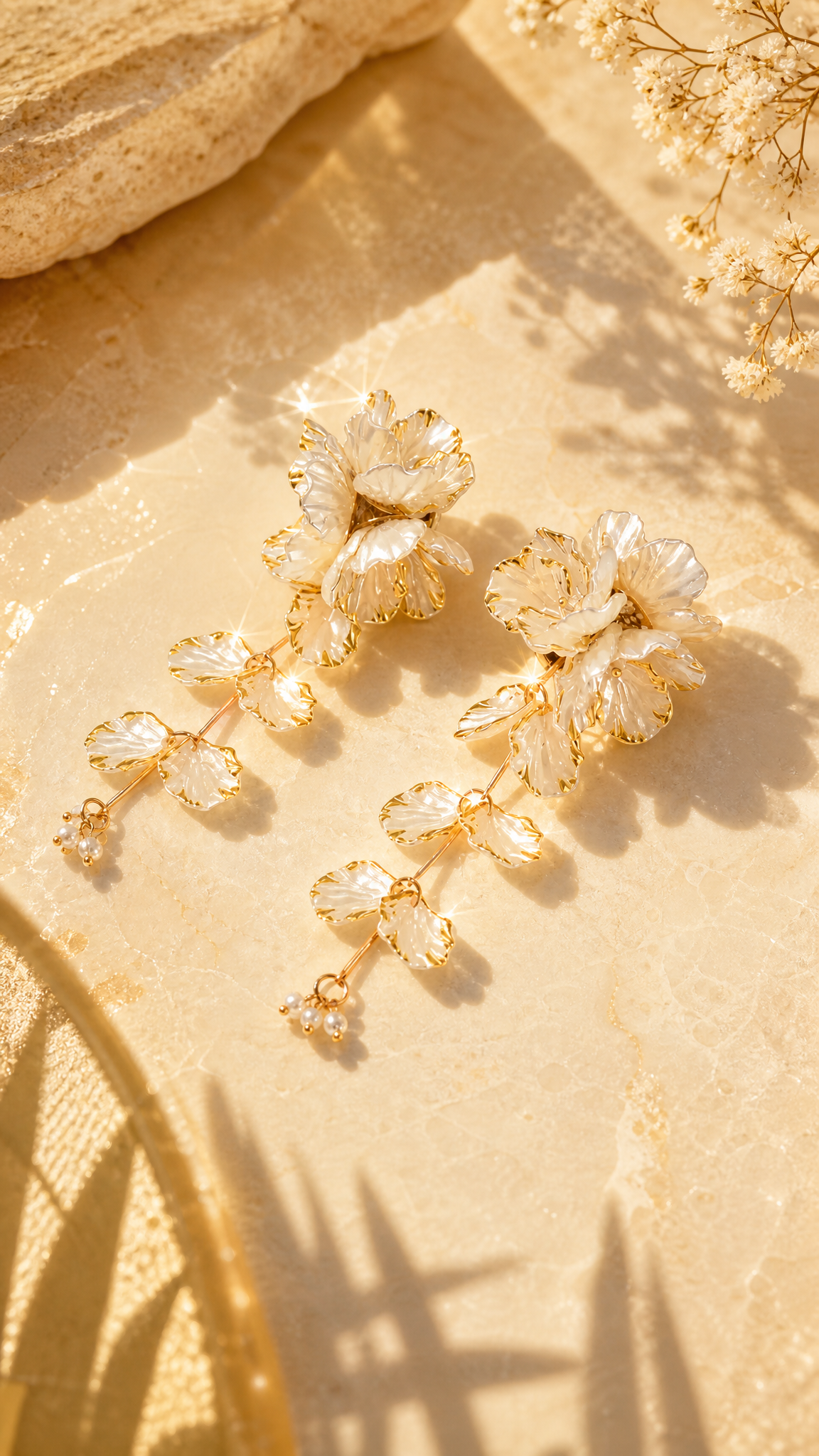 BRIDAL SAMPAGUITA FLOWER DROP EARRINGS