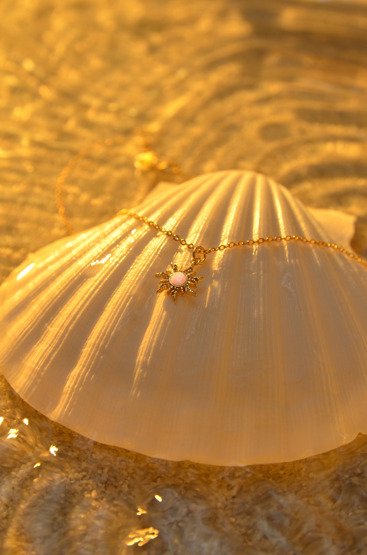 DAINTY OPAL SUN NECKLACE