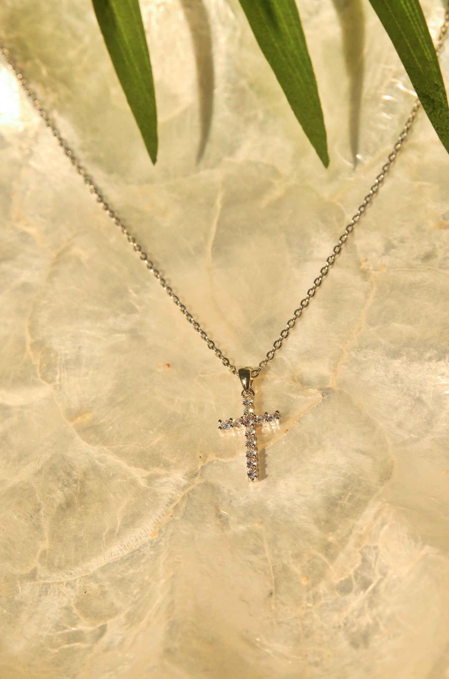 CRYSTAL CROSS NECKLACE