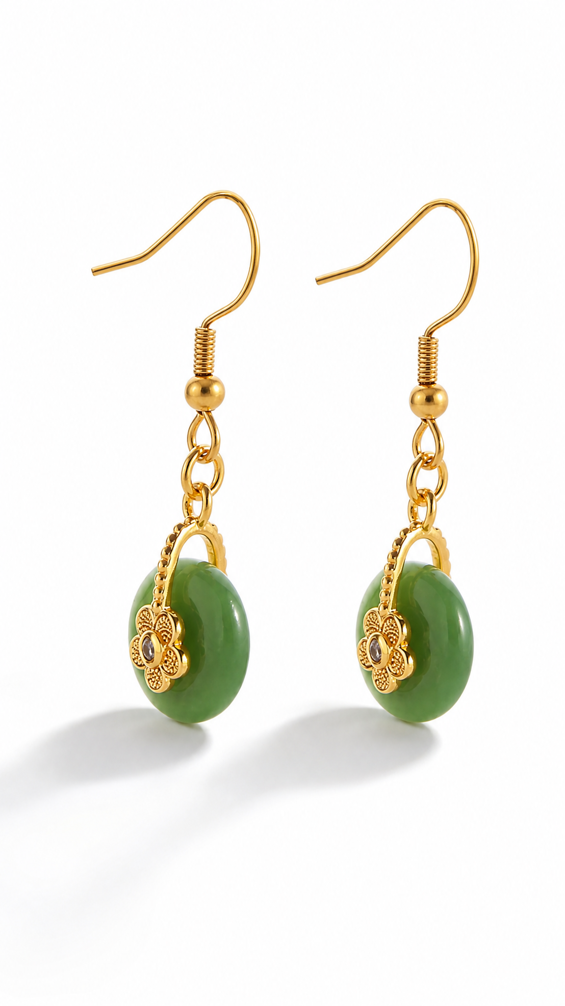 JADE SAMPAGUITA FLOWER DROP EARRINGS