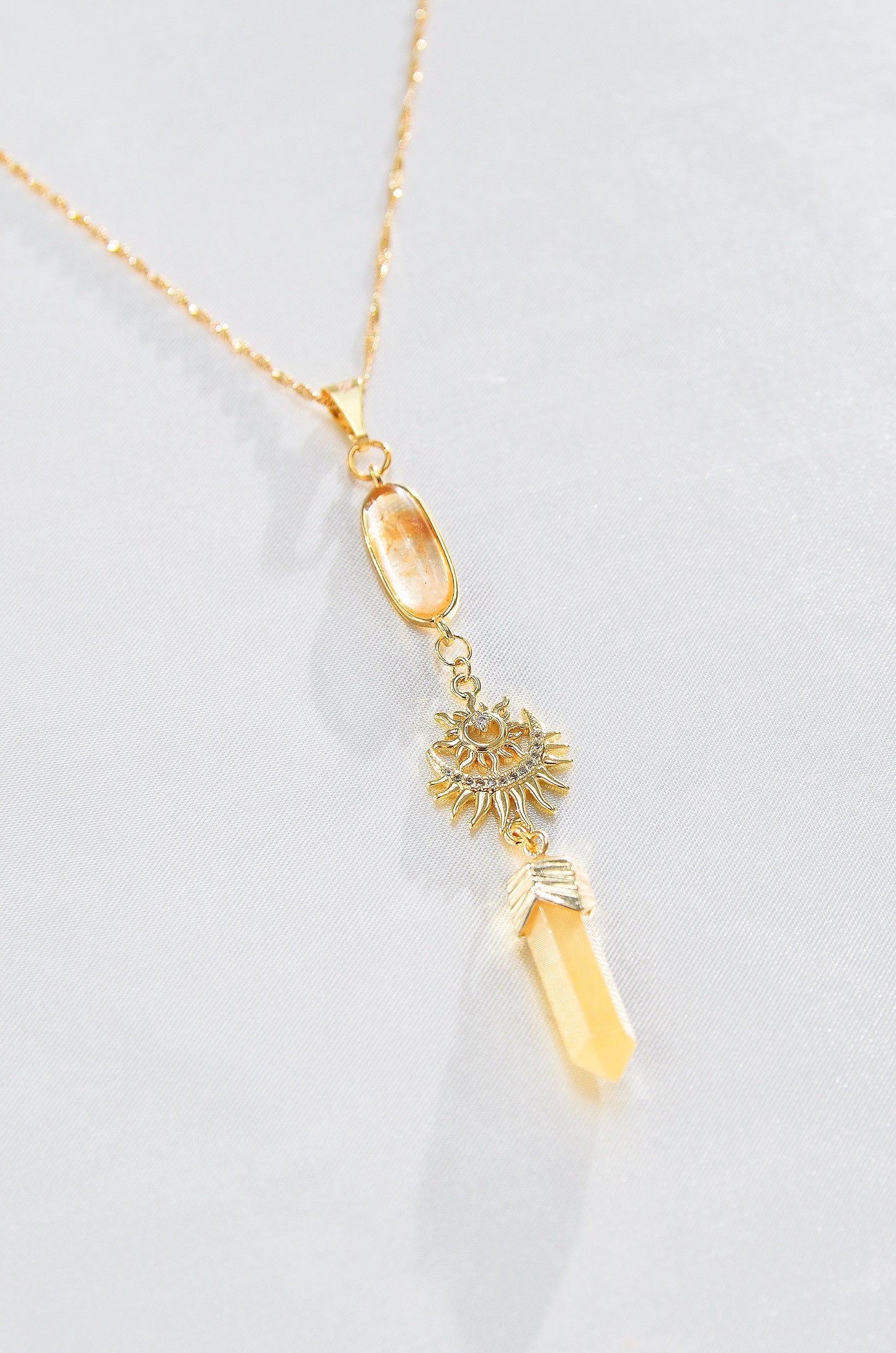 CITRINE SUN GODDESS GEMSTONE NECKLACE