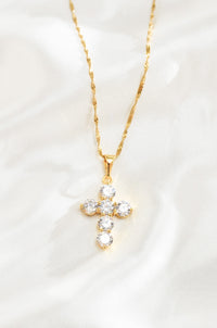 DIAMANTE CROSS NECKLACE