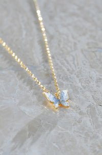 BLUE QUARTZ BUTTERFLY NECKLACE