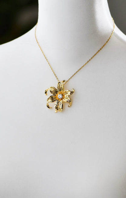 Close-Up on manequin 24K Gold Filled Sampaguita Flower Ring, size 40 mm known for Healing, Strength and Positivity, by DBL JEWELRY.