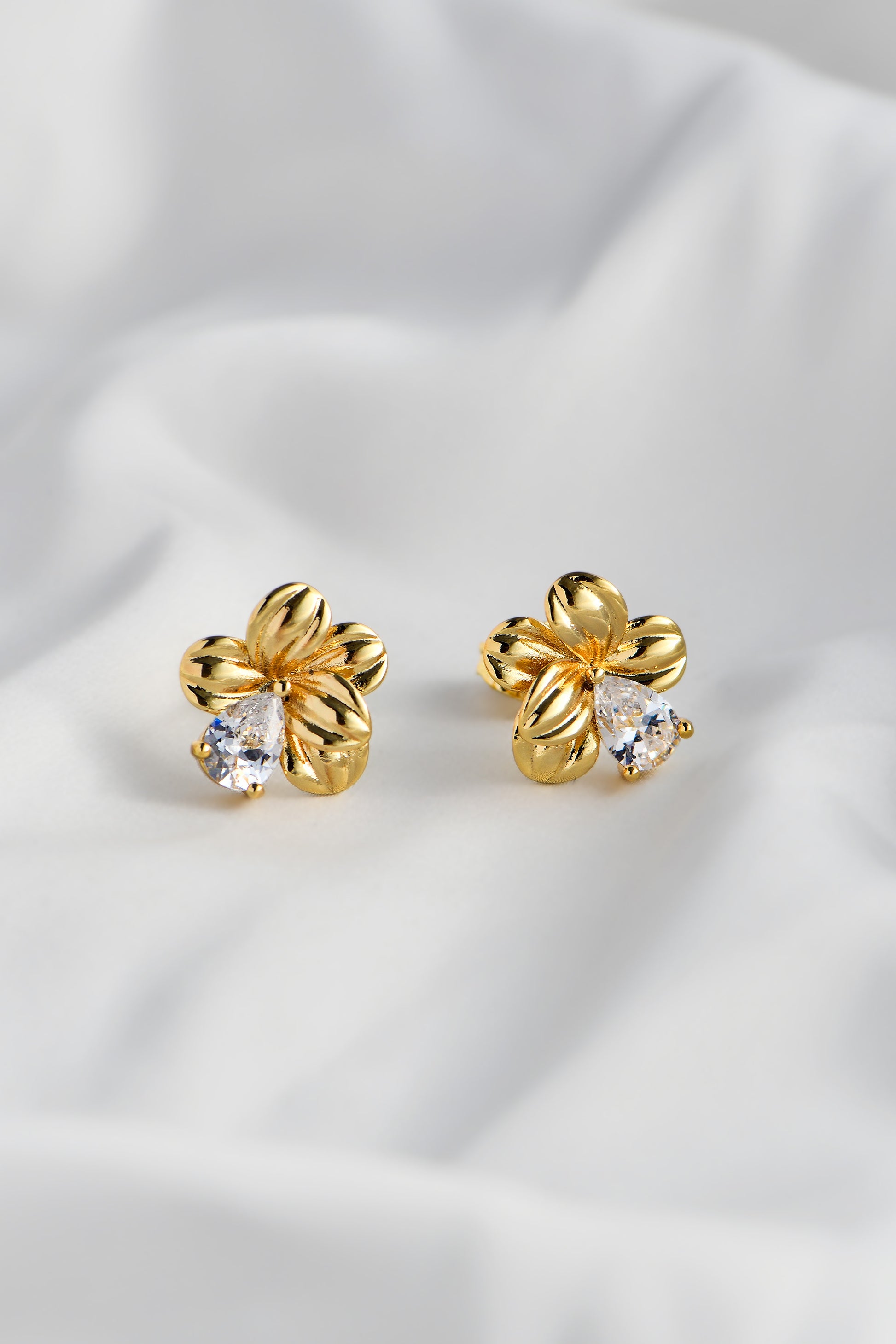 18k Gold Filled Sampaguita Flower Earrings Non Tarnish. By DBL Jewelry