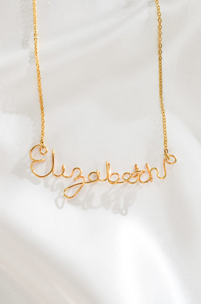 CUSTOM WIRE SCRIPT NAME NECKLACE