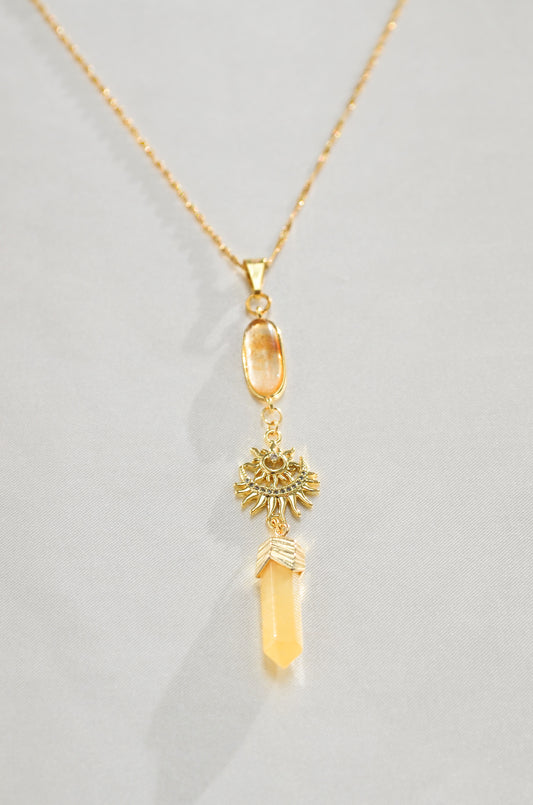 CITRINE SUN GODDESS GEMSTONE NECKLACE