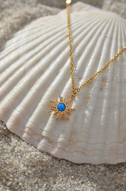 DAINTY OPAL SUN NECKLACE