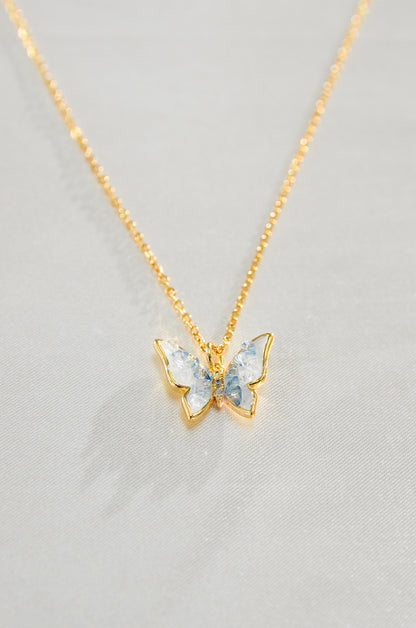 BLUE QUARTZ BUTTERFLY NECKLACE