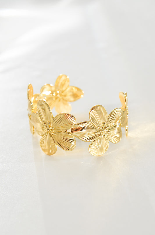 HIBISCUS FLOWER BANGLE BRACELET