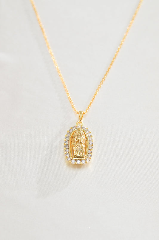 DIAMOND VIRGIN MARY NECKLACE