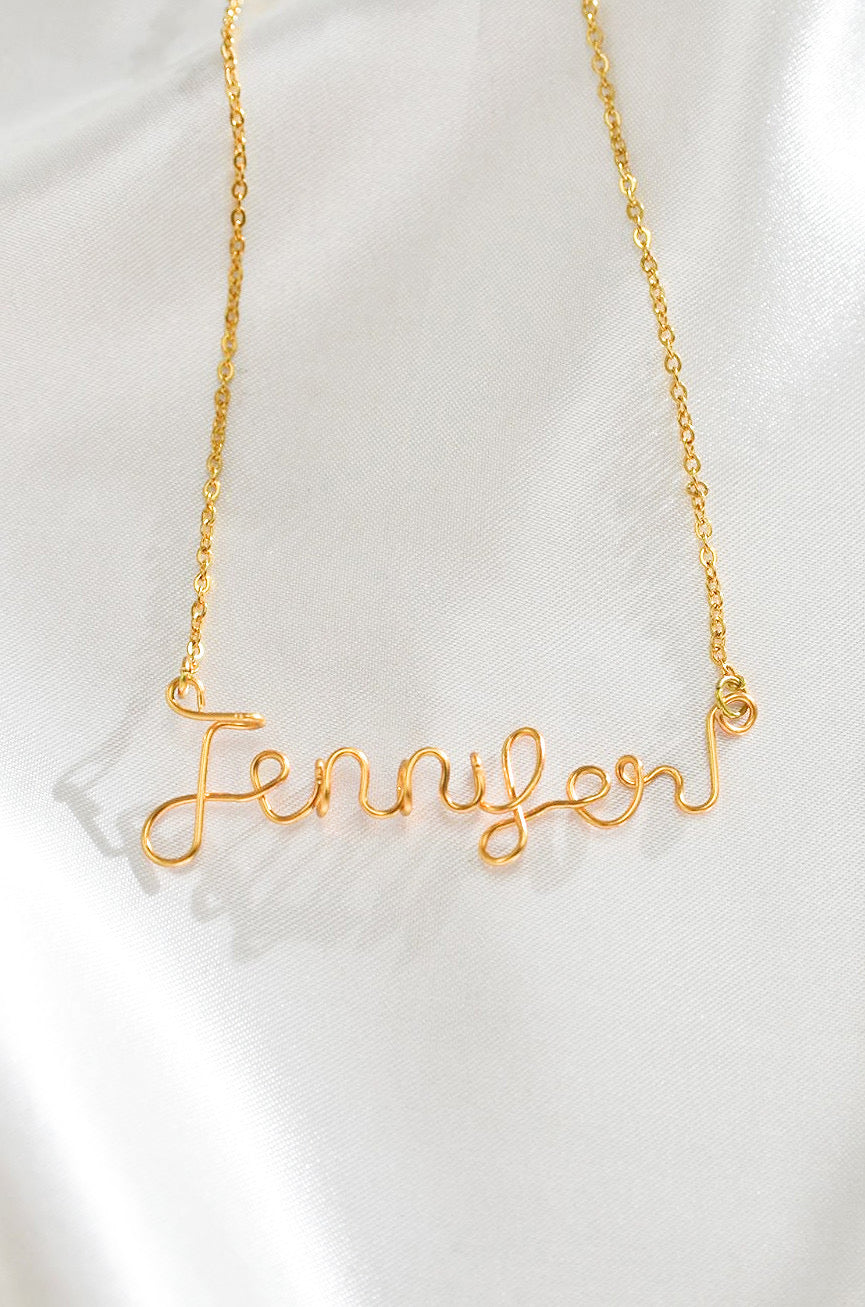 CUSTOM WIRE SCRIPT NAME NECKLACE