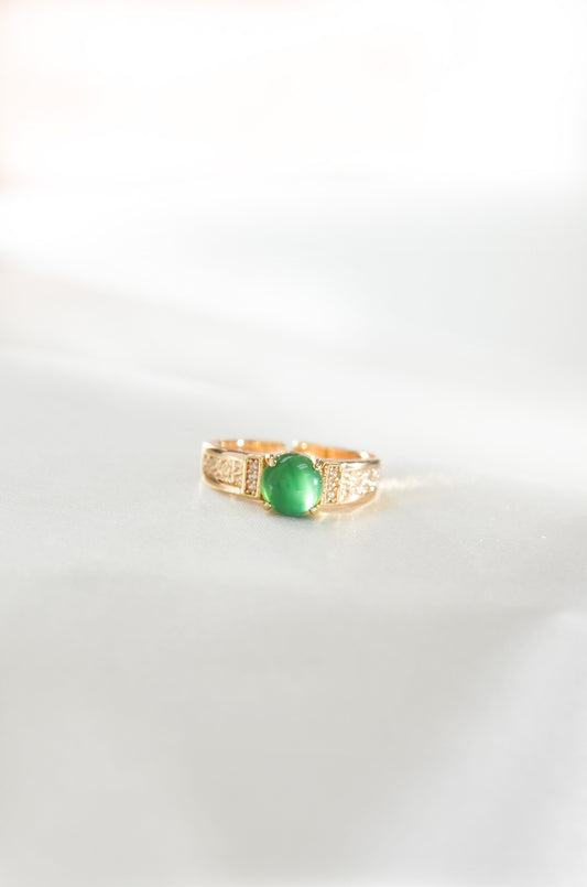 JADE SEAWEED RING