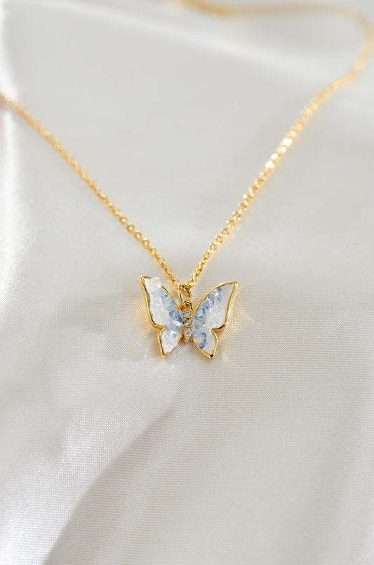 BLUE QUARTZ BUTTERFLY NECKLACE