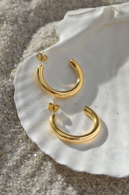 WATERSAFE GOLD HOOP EARRINGS