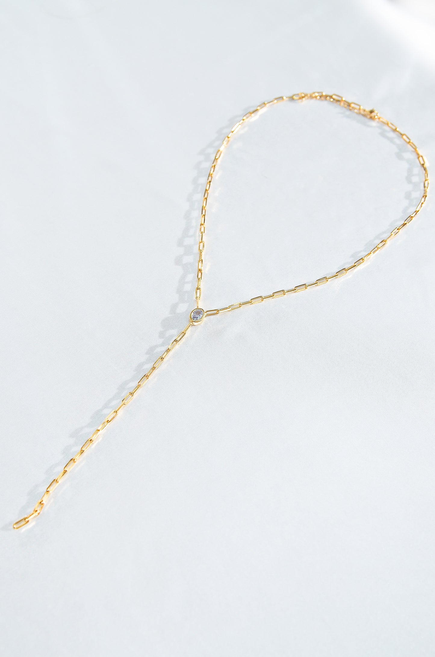 LARIAT PAPERCLIP DROP NECKLACE