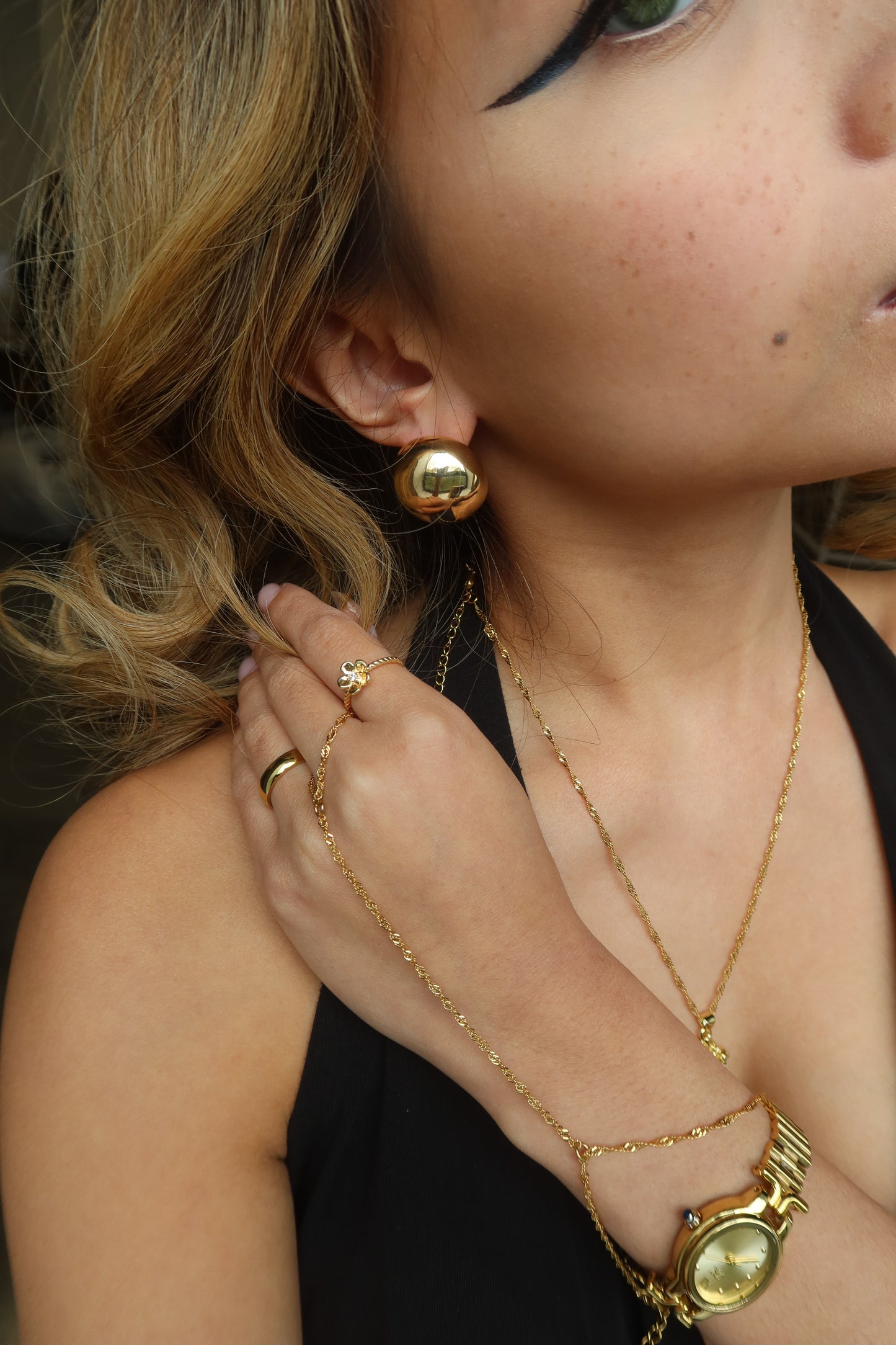 GINTO LUXURY DOME EARRINGS