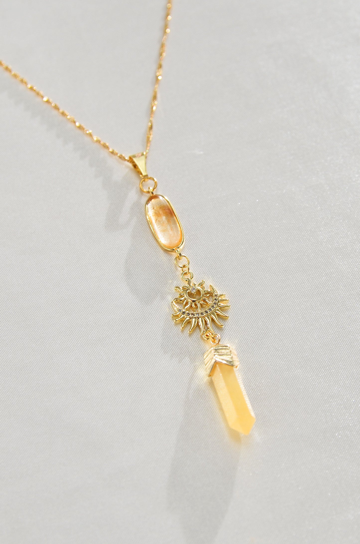 CITRINE SUN GODDESS GEMSTONE NECKLACE