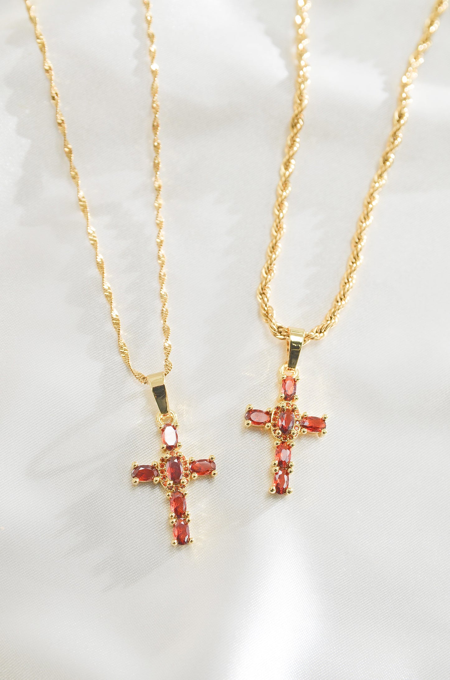 CARNELIAN CROSS NECKLACE