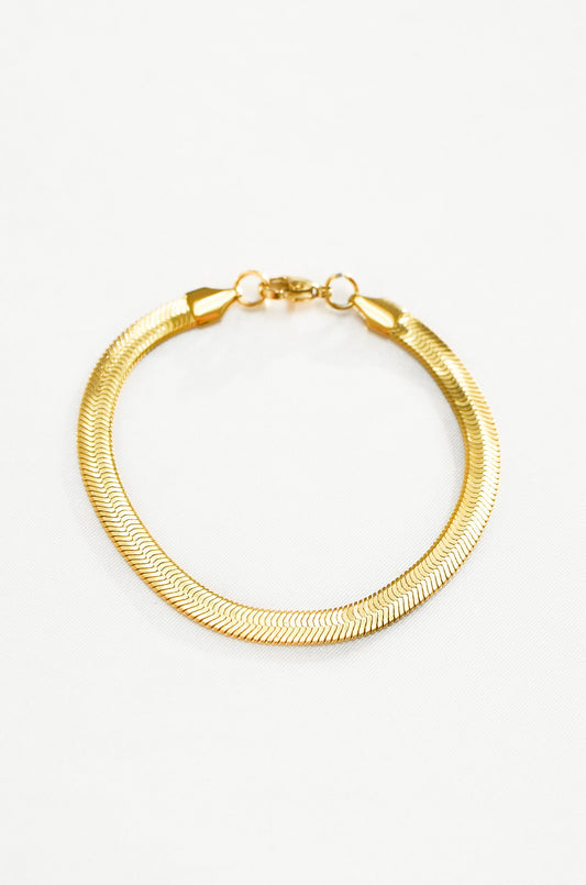 GOLD HERRINGBONE BRACELET