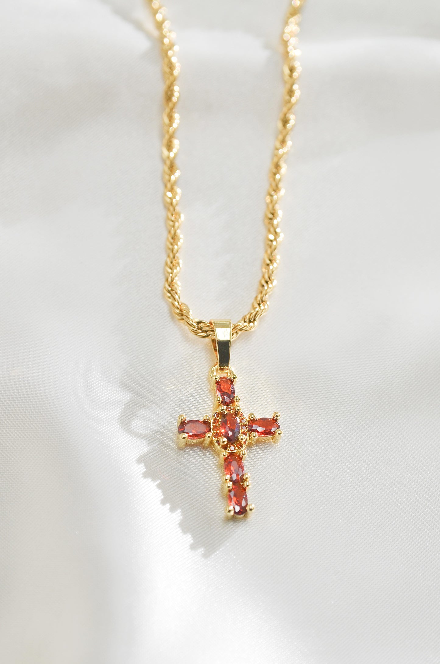 CARNELIAN CROSS NECKLACE