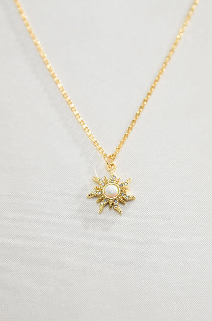 DAINTY OPAL SUN NECKLACE