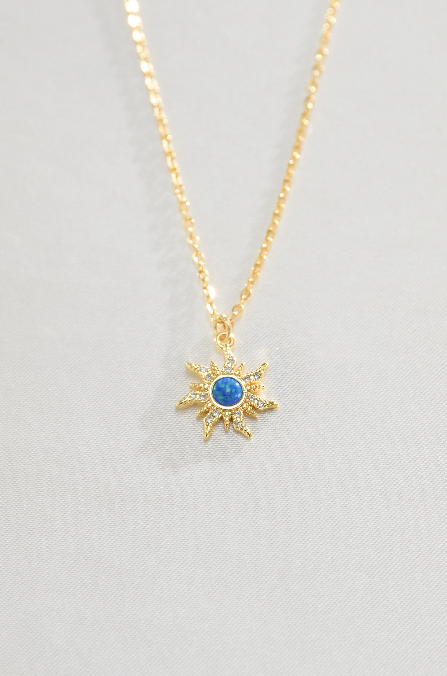 DAINTY OPAL SUN NECKLACE