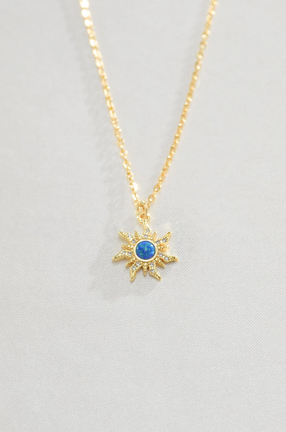 DAINTY OPAL SUN NECKLACE