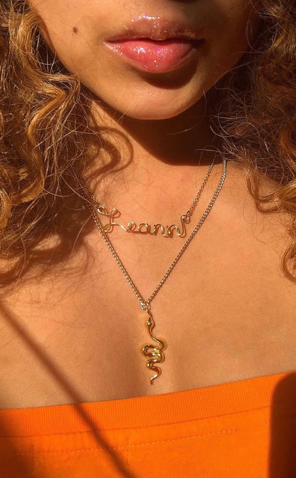 CUSTOM WIRE SCRIPT NAME NECKLACE