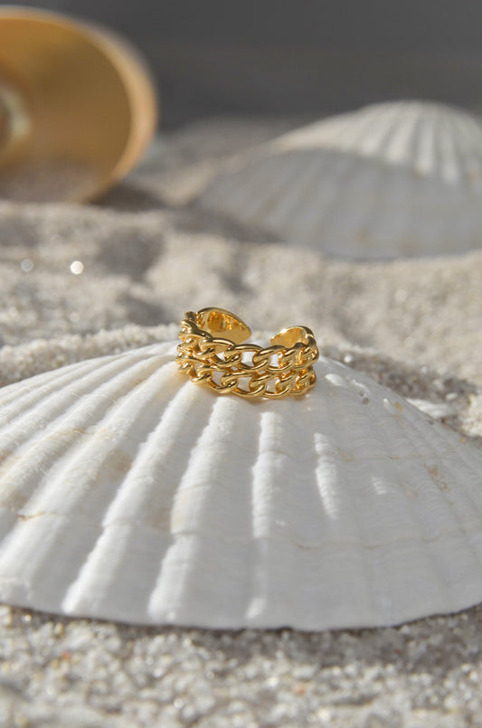 GOLD STACKABLE CHAIN RING SET