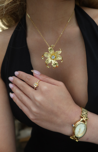 24K GOLD SAMPAGUITA FLOWER NECKLACE