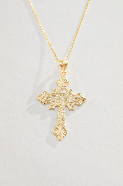 VINTAGE GOLD CROSS NECKLACE