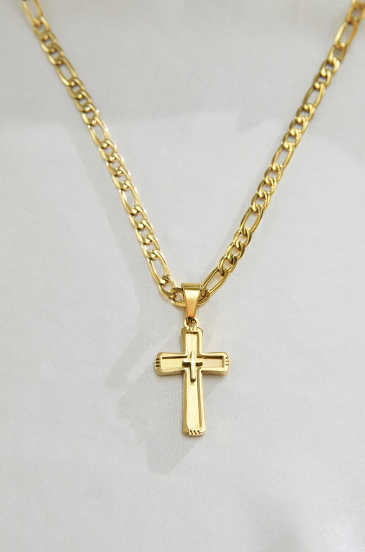 MEN'S CLASSIC CROSS PENDANT NECKLACE