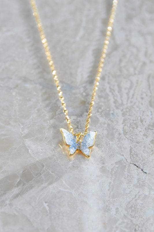 BLUE QUARTZ BUTTERFLY NECKLACE