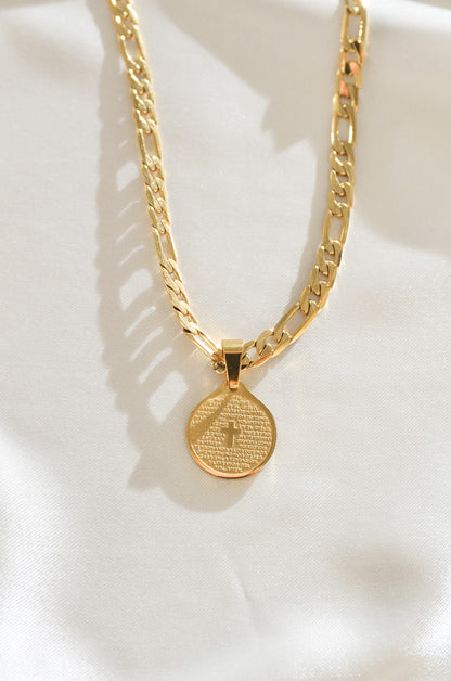 PRAYER COIN PENDANT NECKLACE