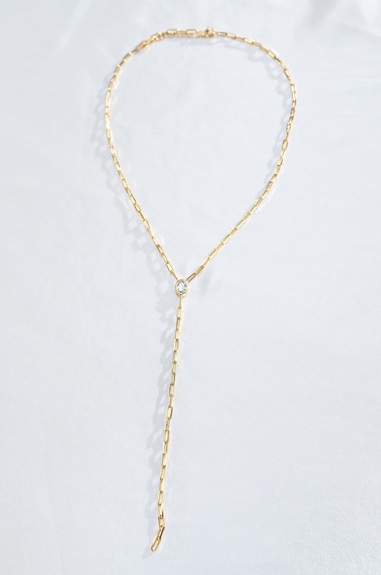 LARIAT PAPERCLIP DROP NECKLACE