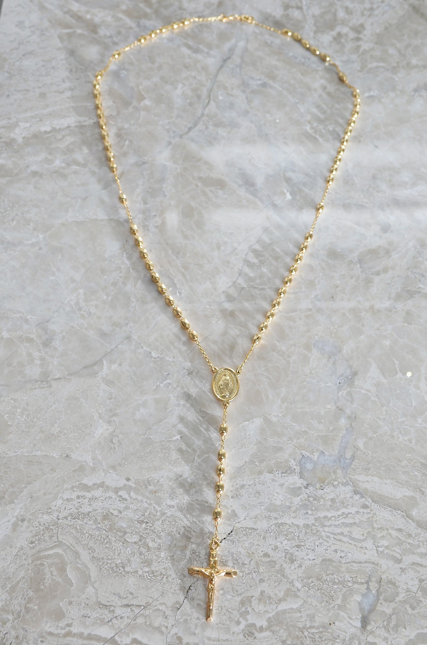 GOLD FILLED ROSARY NECKLACE