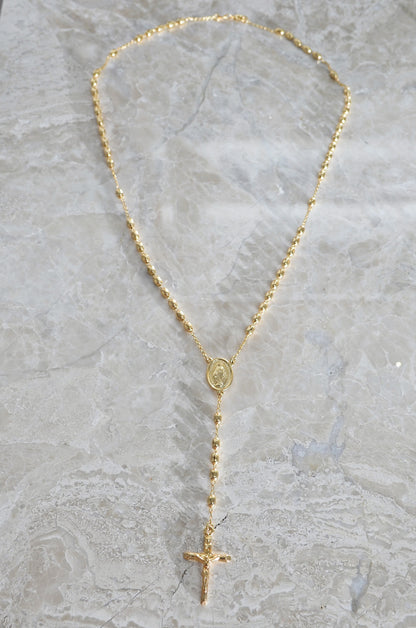 GOLD FILLED ROSARY NECKLACE