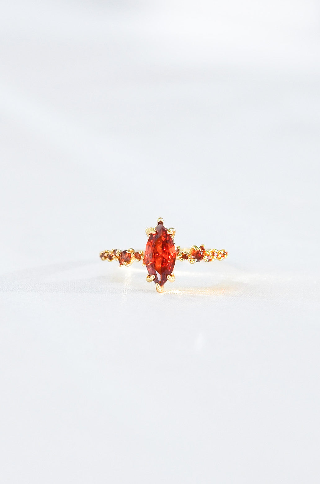 18K Gold Filled Carnelian Ring Non Tarnish . By DBL Jewelry 