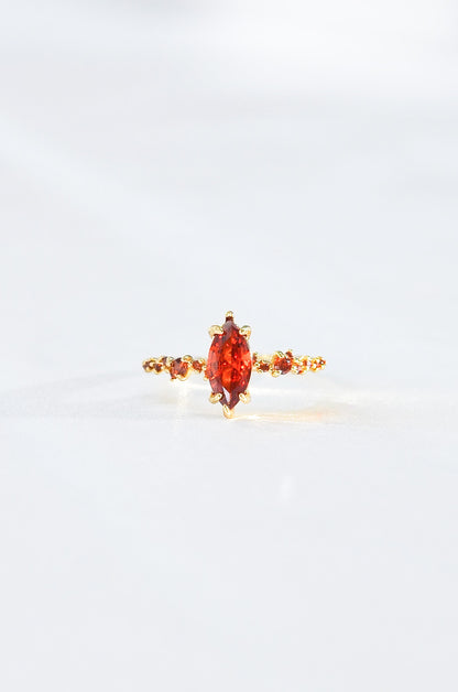 18K Gold Filled Carnelian Ring Non Tarnish . By DBL Jewelry 