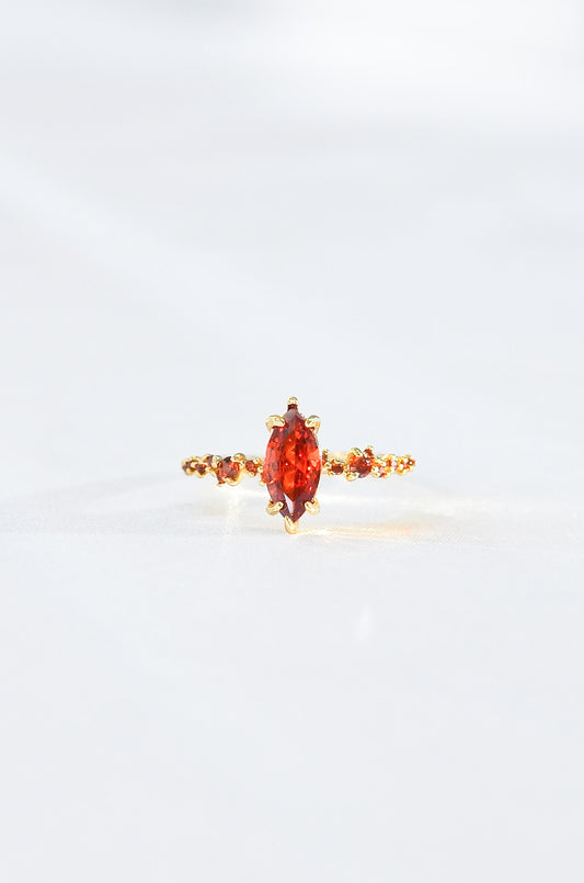 18K Gold Filled Carnelian Ring Non Tarnish . By DBL Jewelry 