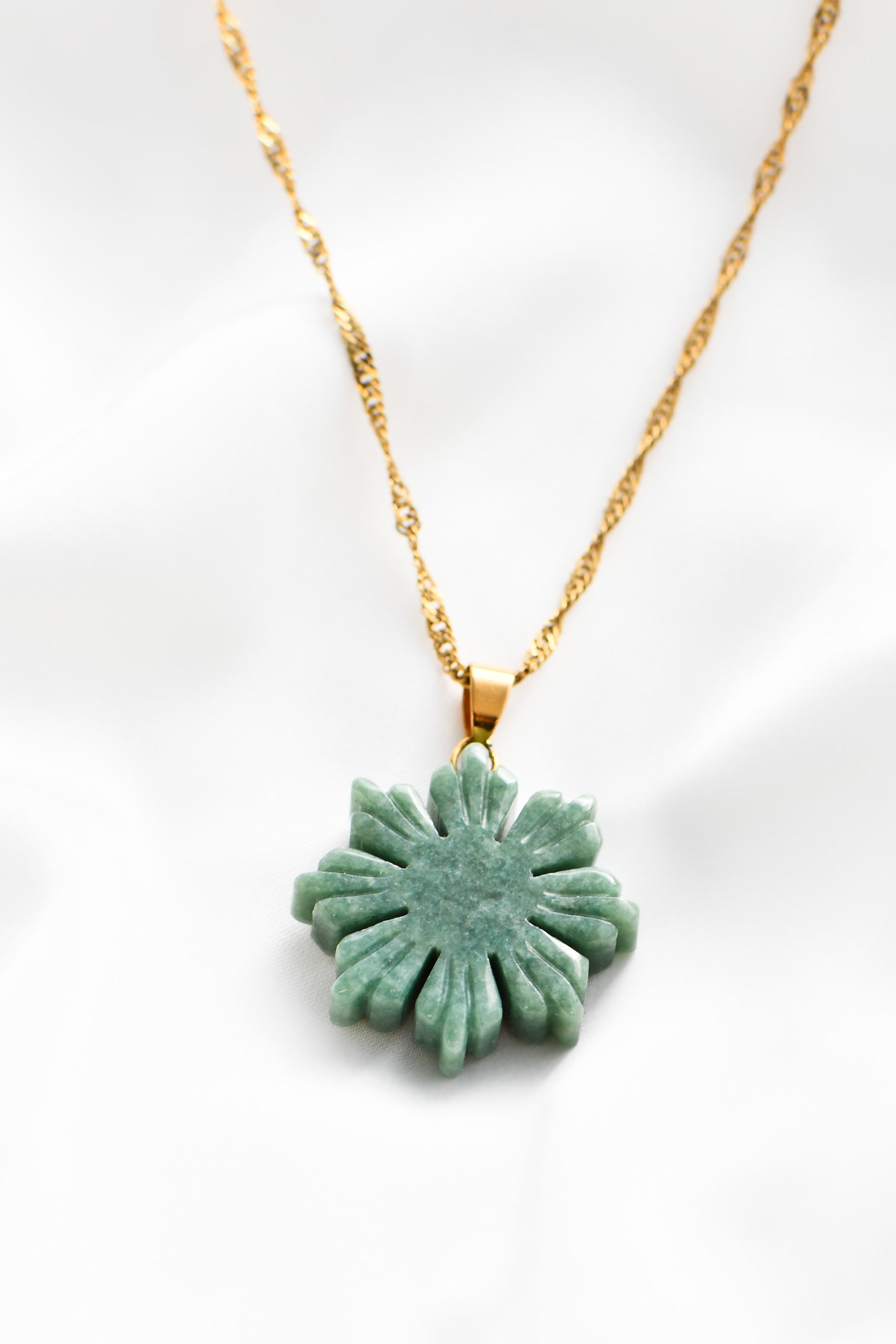 Classic Jade Mabuhay Sun Pendant made of authentic Jade coupled with 18k Gold Plated Waterproof Chain. By DBL Jewelry