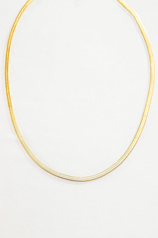 GOLD HERRINGBONE CHAIN NECKLACE