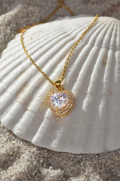 ICE COLD HEART NECKLACE-GOLD FILLED