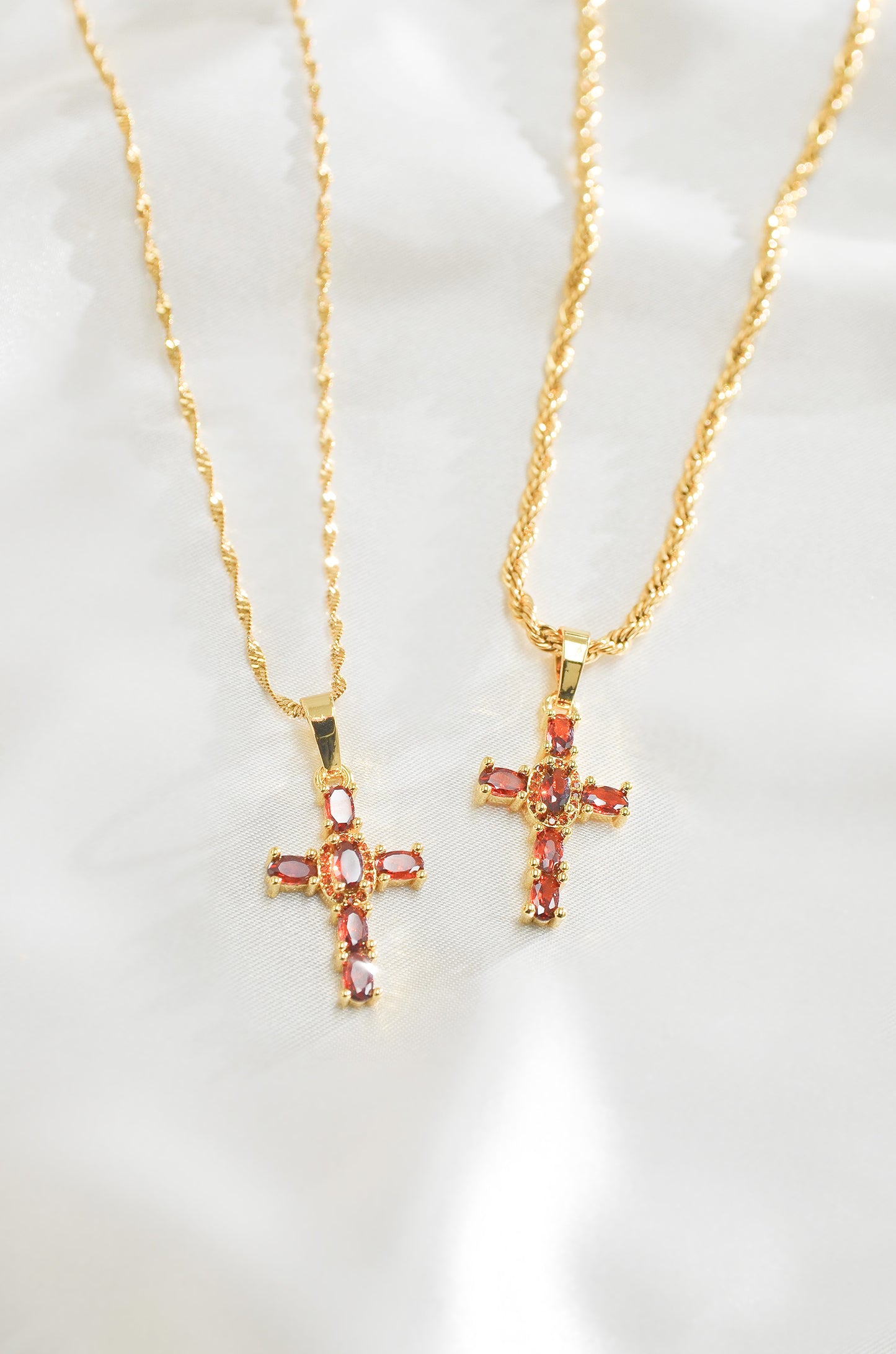 CARNELIAN CROSS NECKLACE