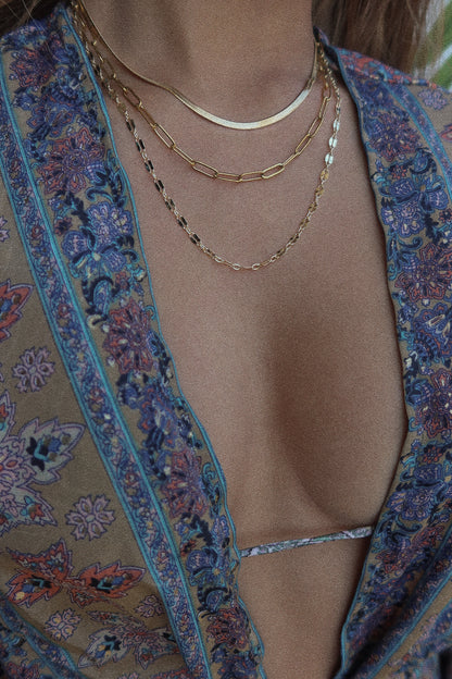 GOLD PAPERCLIP CHAIN NECKLACE