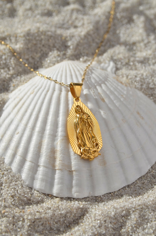 OUR LADY OF GUADALUPE GOLDEN NECKLACE