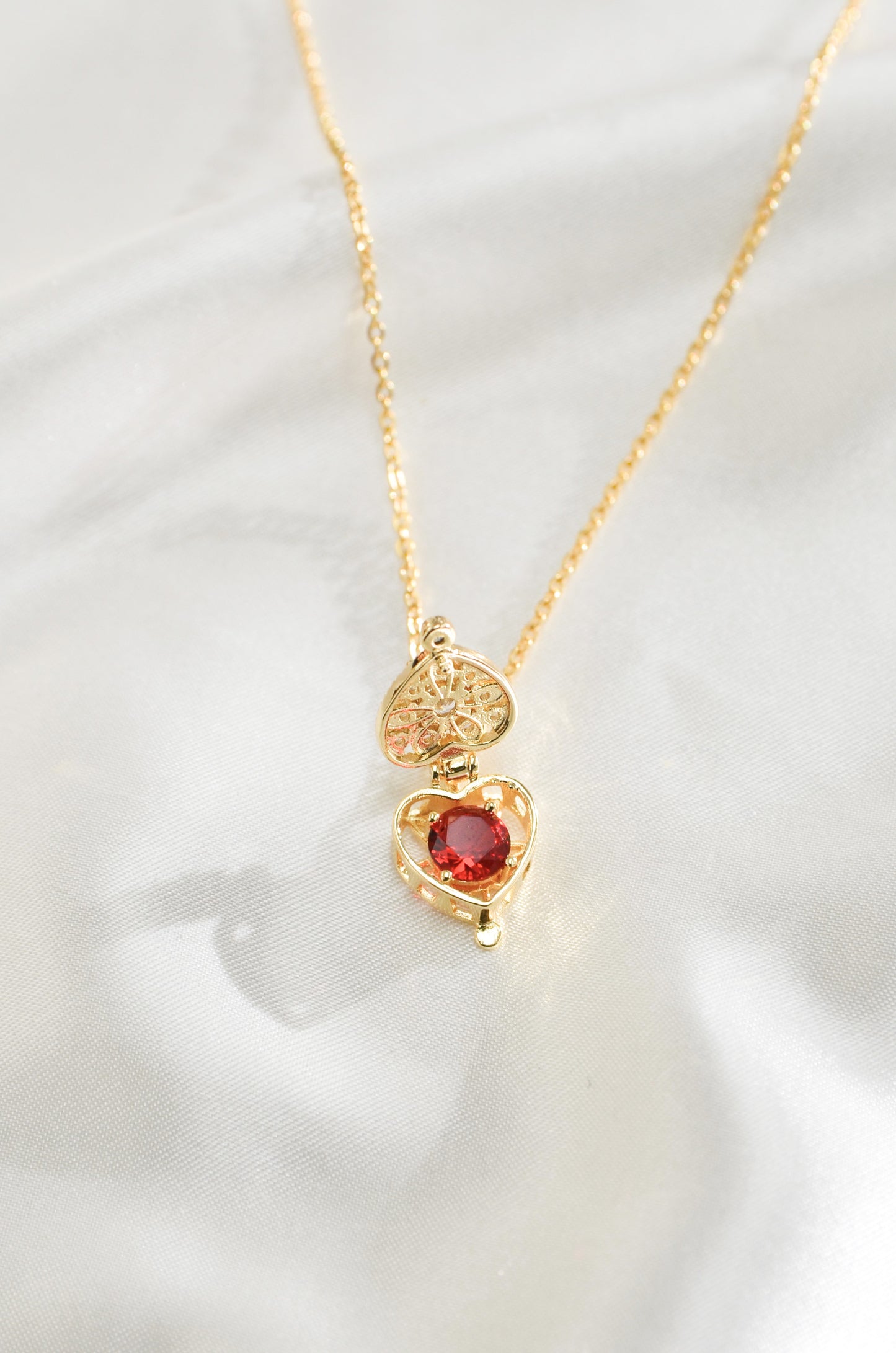 SECRET RUBY HEART LOCKET