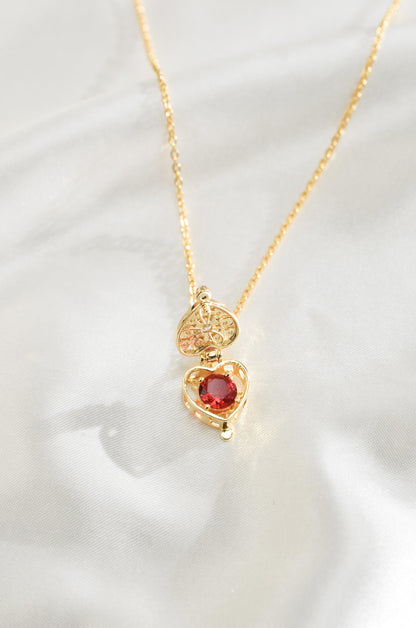 SECRET RUBY HEART LOCKET