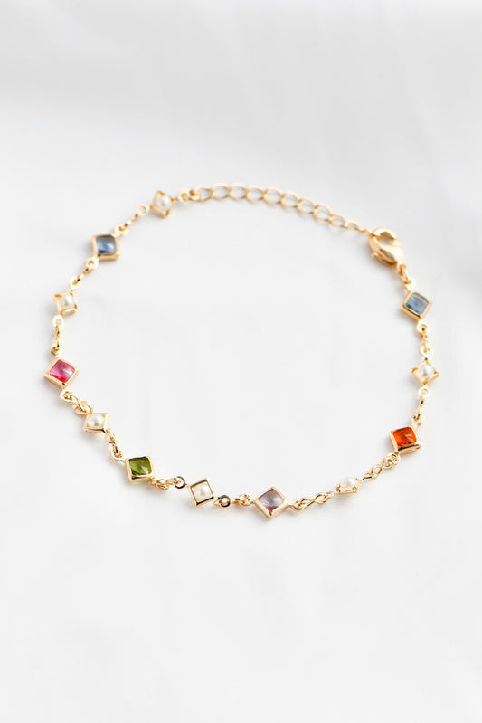 Halo Halo Pearl Crystal Bracelet by DBL Jewelry 